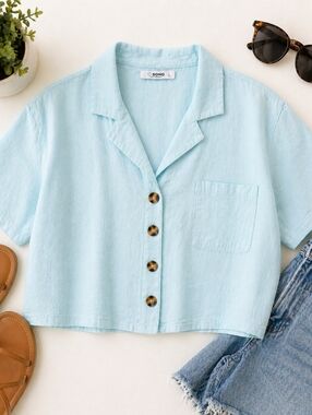 Ci Sono Light Blue Shirt Label Detail